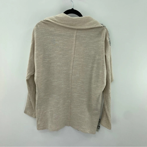 Anthropologie Dolan Twinkled Tweed Open Front Cardigan XS Cream Blue Metallic - Picture 6 of 6